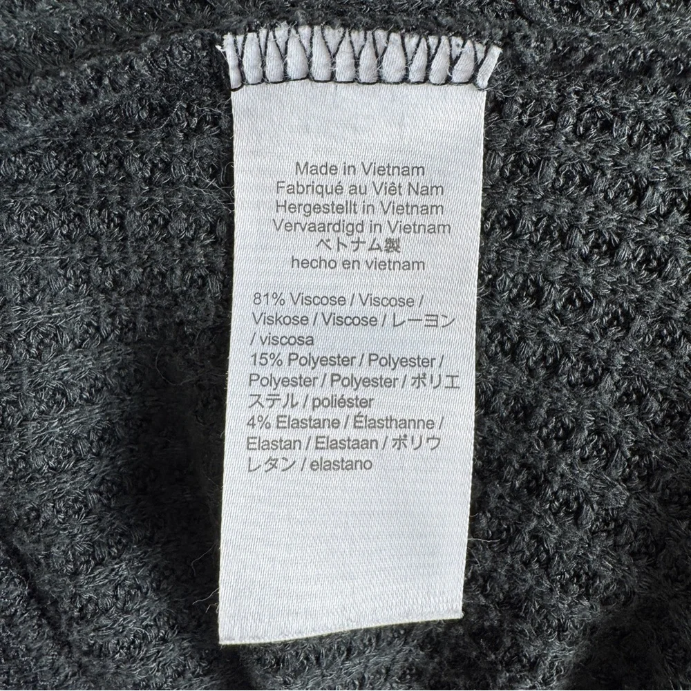 J.Crew Black Henley Waffle-Knit Pajama Pants, Size XS